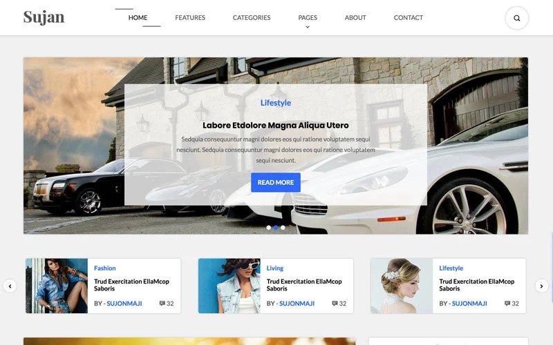 Sujan HTML5 responsive Blog template